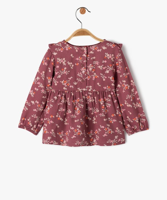 Blouse bébé fille imprimée avec volants sur le haut du buste vue3 - GEMO(BEBE DEBT) - GEMO