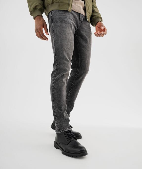 Jean straight en coton stretch délavé homme vue1 - GEMO 4G HOMME - GEMO