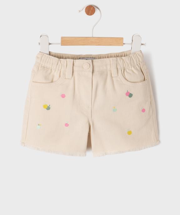 Short en jean fantaisie bébé fille vue1 - GEMO(BEBE DEBT) - GEMO