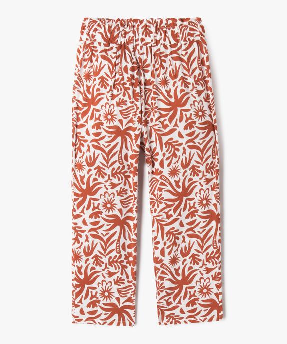 Pantalon fluide imprimé en viscose fille vue3 - GEMO 4G FILLE - GEMO