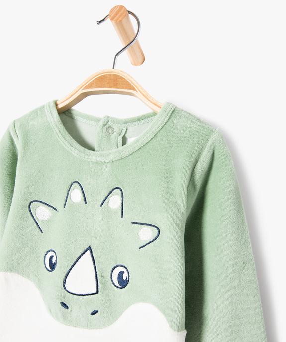 Pyjama 2 pièces en velours avec motif animal bébé garçon vue2 - GEMO(BB COUCHE) - GEMO