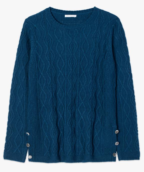 Pull femme torsadé avec boutons métallisés sur les côtés vue4 - GEMO(FEMME PAP) - GEMO