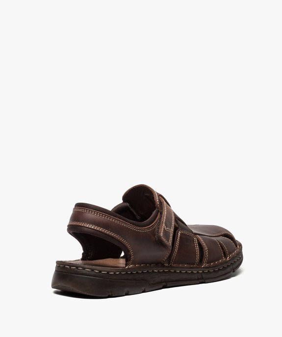 Sandales homme dessus cuir à bout fermé vue4 - GEMO (CASUAL) - GEMO