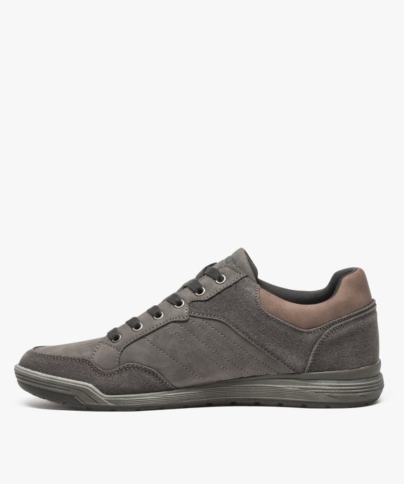 Baskets homme baskets de ville multimatières avec surpiqûres  vue3 - URBAN STEPS - GEMO