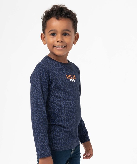 Tee-shirt garçon à manches longues imprimé sport vue1 - GEMO 4G GARCON - GEMO