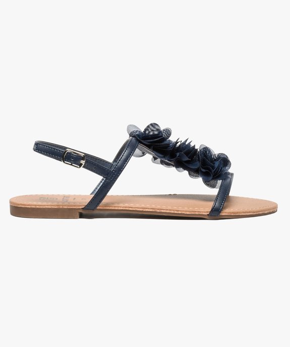 Sandales femme à talon plat ornées de fleurs en tissu vue2 - GEMO (CASUAL) - GEMO