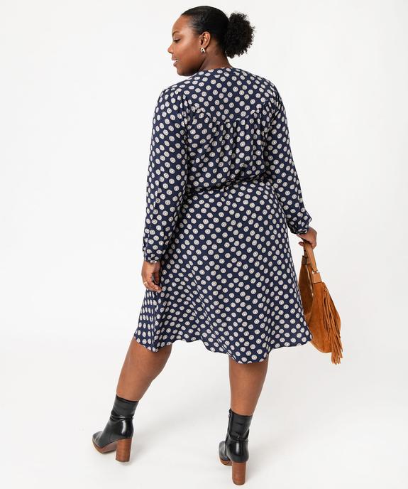 Robe à manches longues à motifs fleuris femme grande taille vue3 - GEMO 4G GT - GEMO
