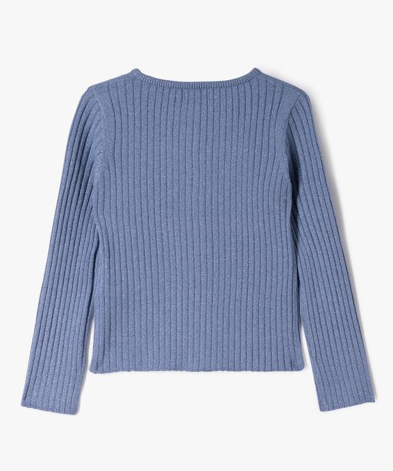 Gilet en maille côtelée pailletée fille vue3 - GEMO (ENFANT) - GEMO