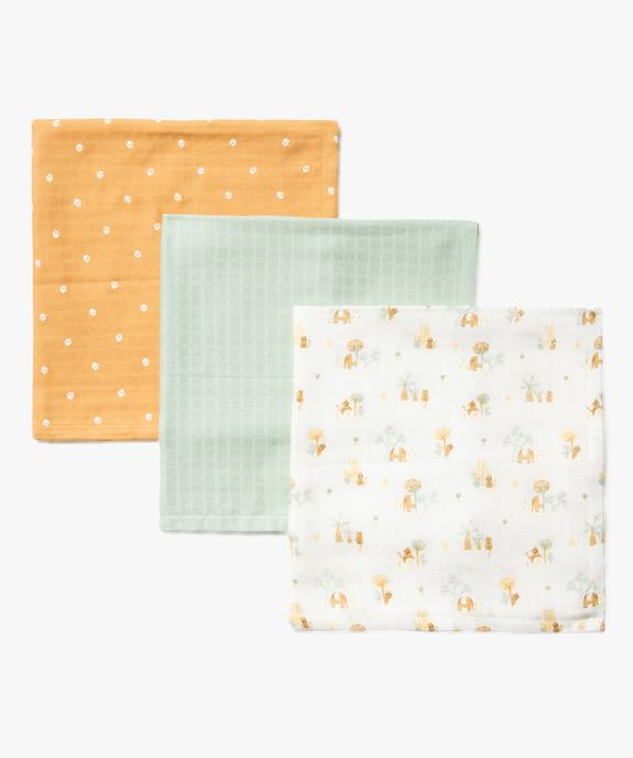 Lange en gaze de coton imprimée (lot de 3) vue1 - GEMO(BB COUCHE) - GEMO