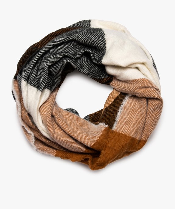 Foulard femme snood chaud à grands carreaux vue1 - GEMO (ACCESS) - GEMO