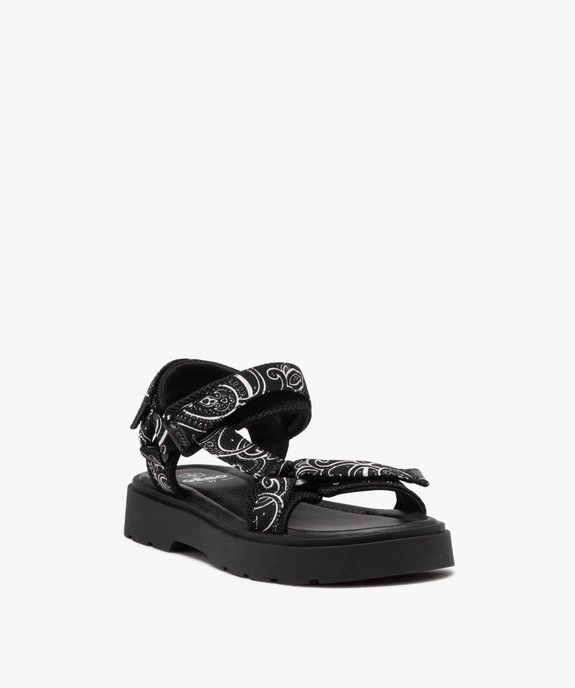 Sandales fille avec brides à motifs et à scratch  vue2 - GEMO (ENFANT) - GEMO