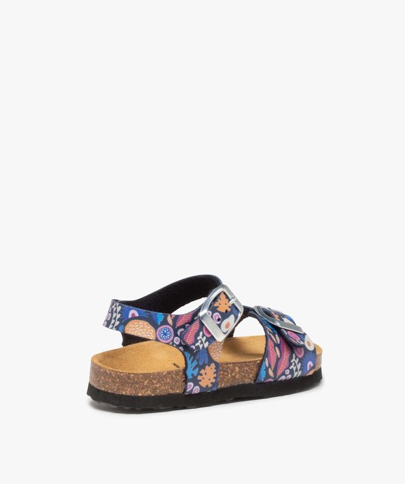 Sandales fille à brides à boucle fantaisie et semelle liège vue4 - GEMO 4G FILLE - GEMO