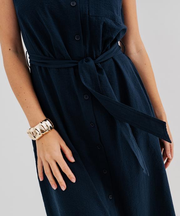 Robe chemise longue sans manches femme - LuluCastagnette vue4 - LULUCASTAGNETTE - GEMO