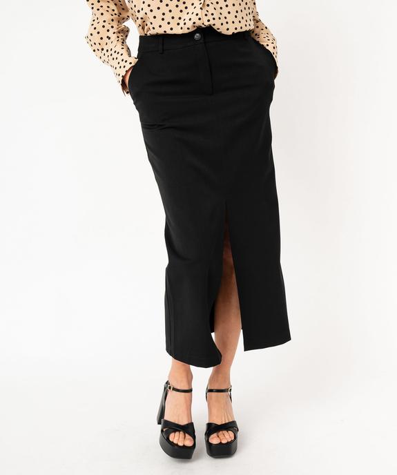 Jupe crayon fendue en maille stretch femme vue1 - GEMO(FEMME PAP) - GEMO