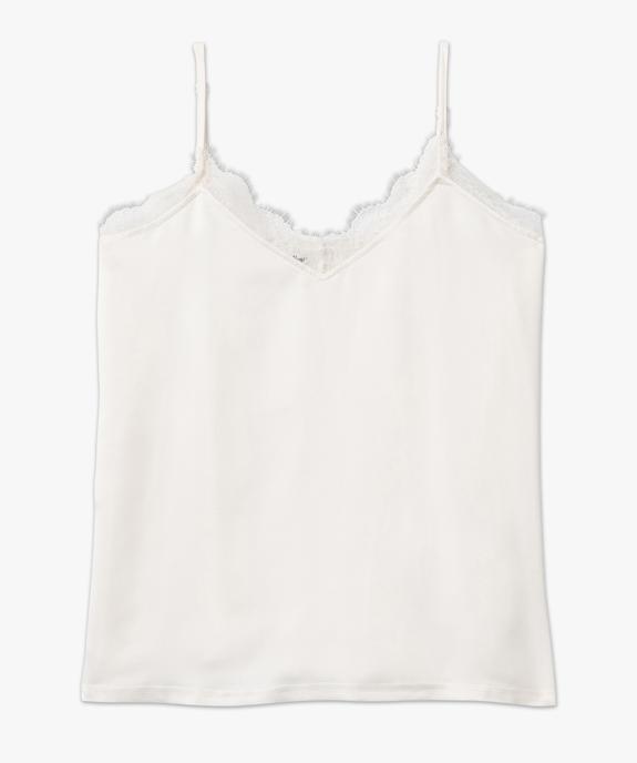 Débardeur femme à fines bretelles et décolleté dentelle vue4 - GEMO 4G FEMME - GEMO