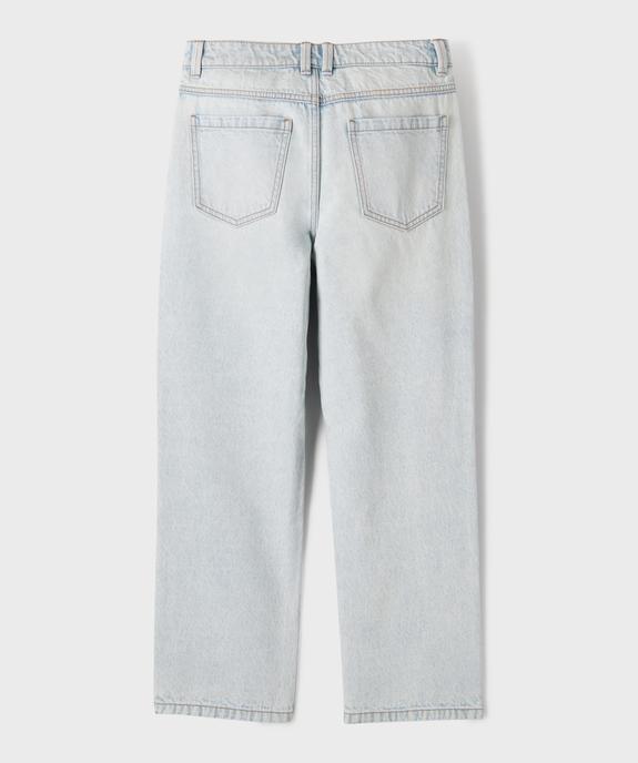 Jean straight en denim 100% coton fille vue3 - GEMO 4G FILLE - GEMO