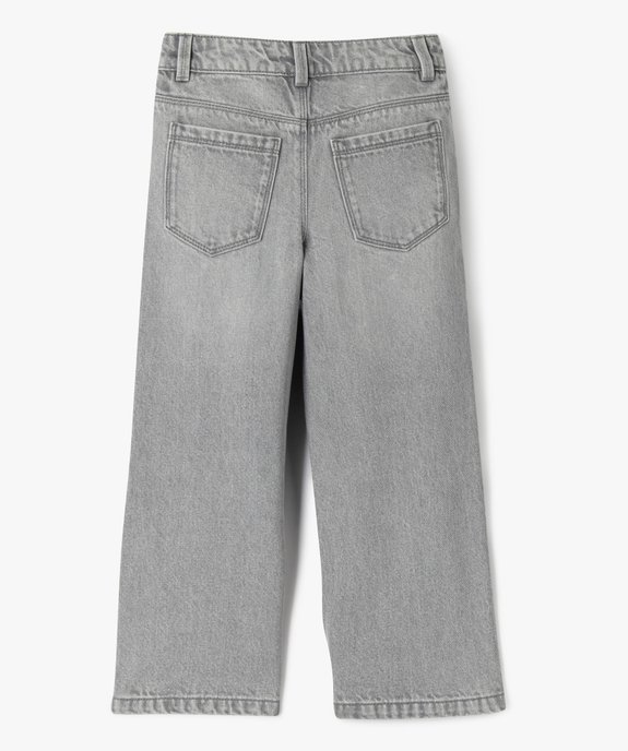 Jean wide leg à clous argentés et taille ajustable fille vue5 - GEMO (ENFANT) - GEMO