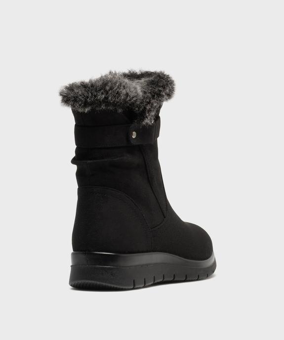 Boots fourrées en suédine à fermeture zippée femme vue4 - G'FLEX - GEMO