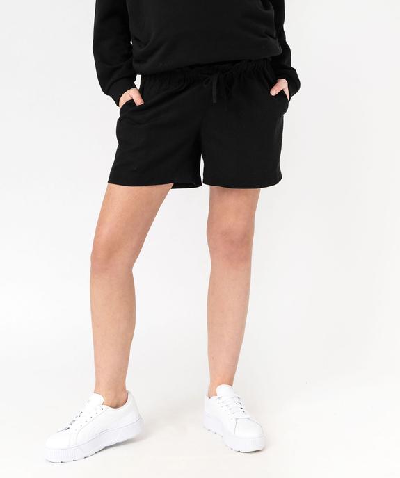 Short de grossesse en lin avec bandeau bas vue1 - GEMO 4G MATERN - GEMO