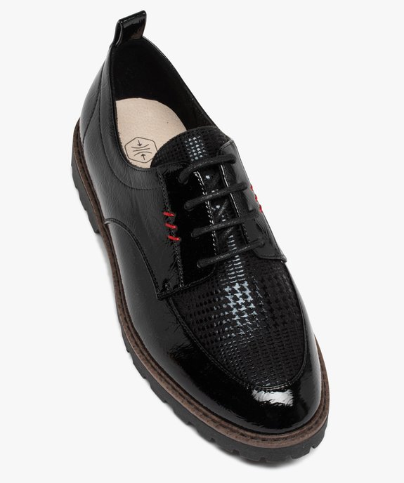 Derby verni avec semelle crantée femme vue5 - GEMO (CASUAL) - GEMO