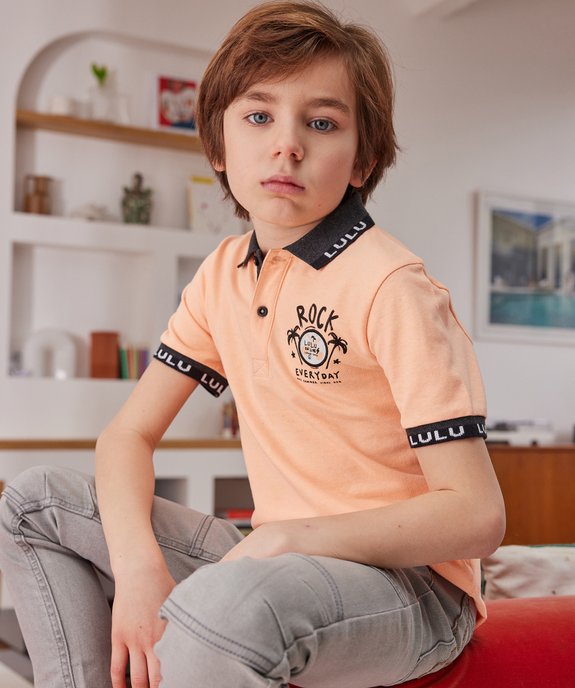 Polo garçon à col et manches contrastants - LuluCastagnette vue6 - LULUCASTAGNETTE - GEMO
