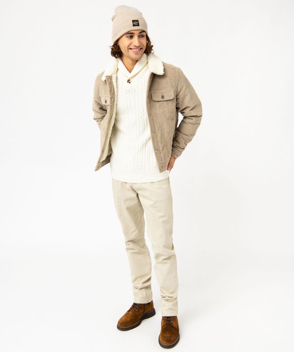 Pantalon chino en stretch coupe slim homme vue5 - GEMO 4G HOMME - GEMO