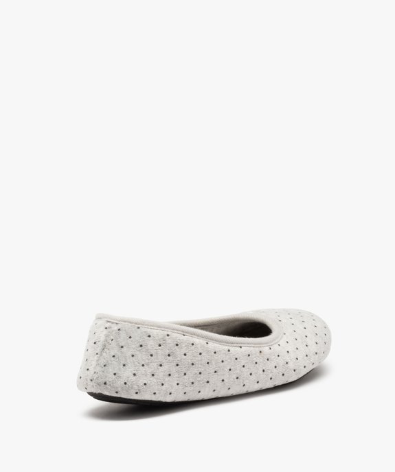 Chaussons femme ballerines souples en velours ras vue4 - GEMO(HOMWR FEM) - GEMO