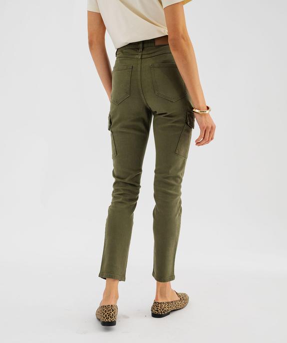 Jean cargo slim en denim stretch à taille normale femme vue3 - GEMO 4G FEMME - GEMO