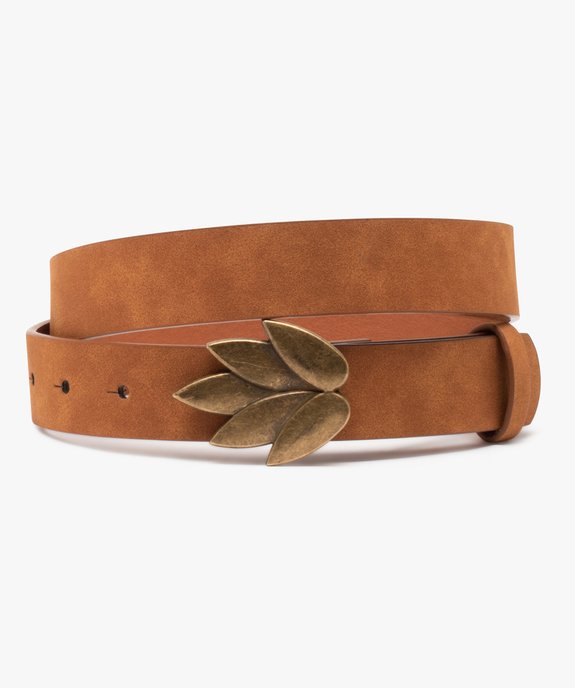 Ceinture femme velours à à boucle originale en métal vieilli vue1 - GEMO (ACCESS) - GEMO