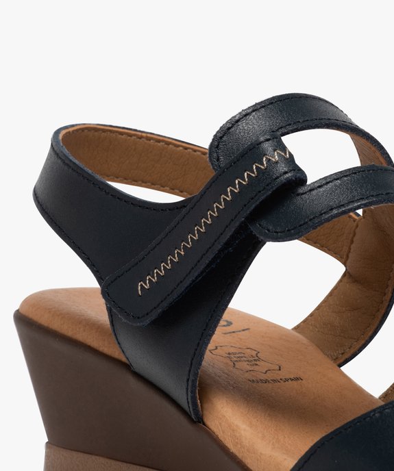 Sandales femme à petit talon compensé et brides scratch vue6 - GEMO(URBAIN) - GEMO