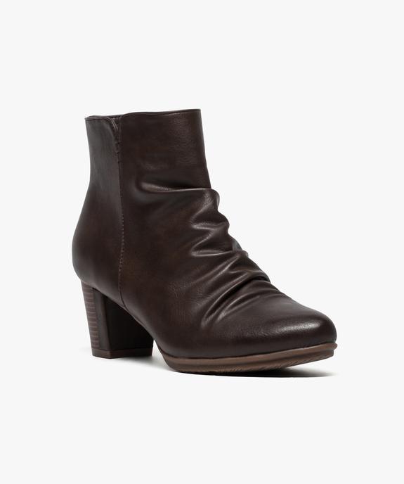 Bottines plissées à talon fantaisie vue2 - GEMO(URBAIN) - GEMO