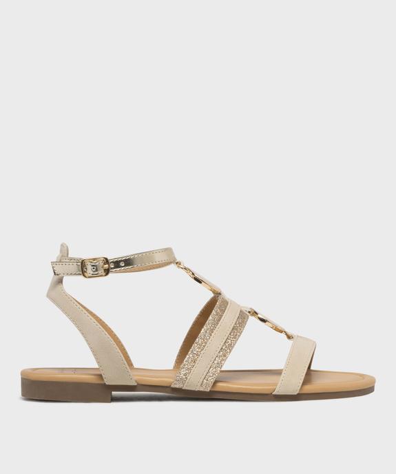 Sandales plates à brides métallisées et bijoux femme - Valentina Baldano vue1 - VALENTINA BALDA - GEMO