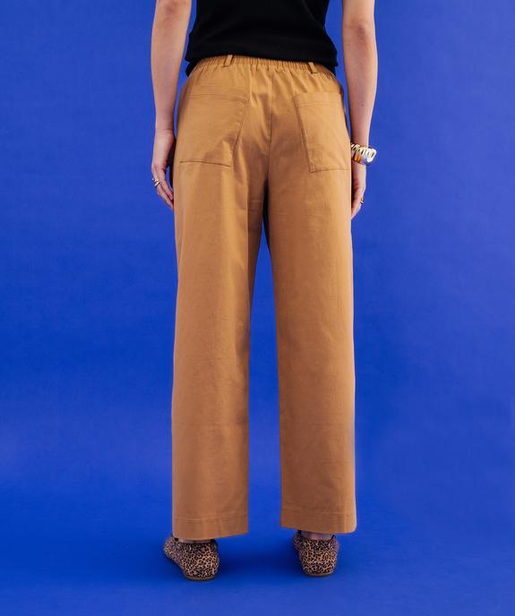 Pantalon en toile de coton stretch à taille élastiquée femme vue4 - GEMO(FEMME PAP) - GEMO