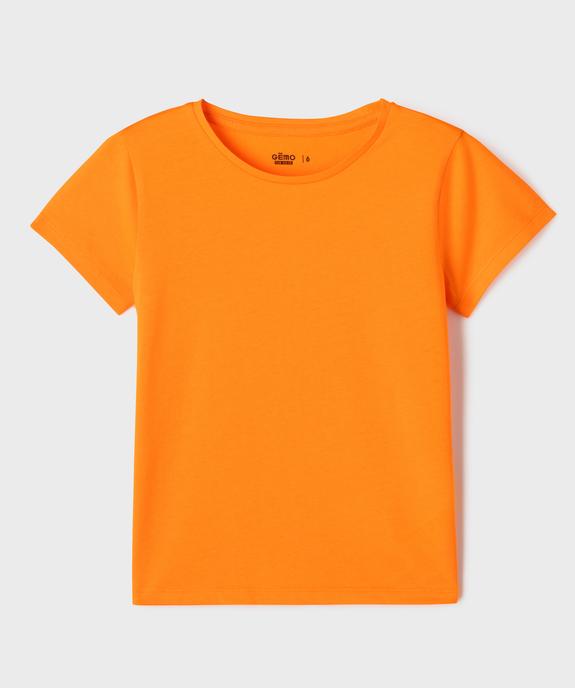 Tee-shirt à manches courtes uni fille vue4 - GEMO 4G FILLE - GEMO