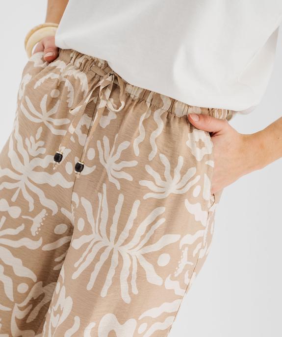 Pantalon large et fluide imprimé femme vue3 - GEMO 4G FEMME - GEMO