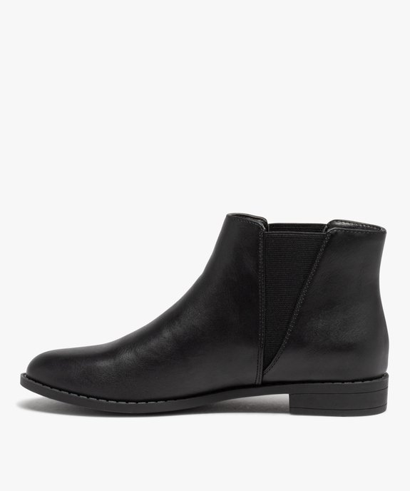 Bottines femme unies à talon plat style Chelsea   vue4 - VALENTINA BALDA - GEMO