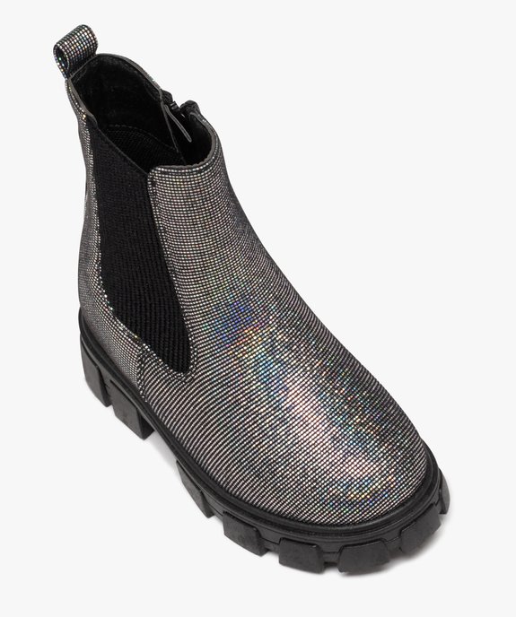 Boots fille style Chelsea à semelle crantée avec strass vue5 - GEMO (ENFANT) - GEMO