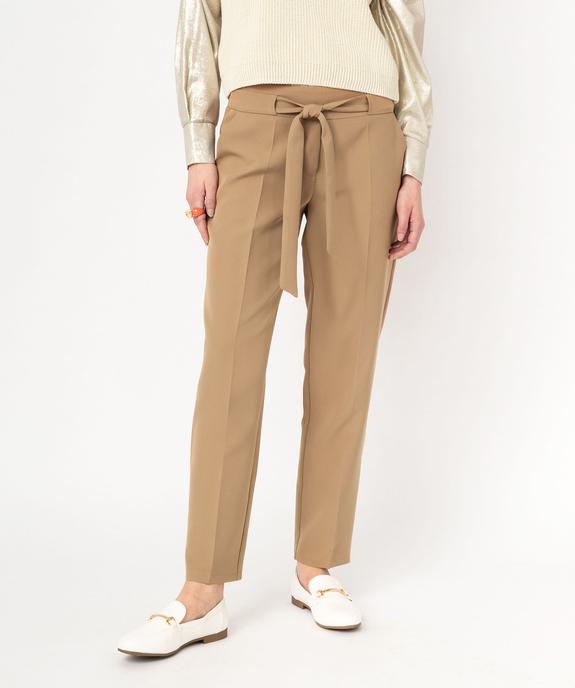 Pantalon de costume en toile fluide femme vue1 - GEMO(FEMME PAP) - GEMO