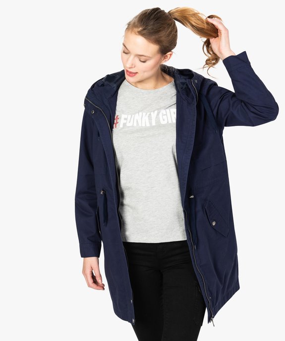 Parka femme fine mi-longue à capuche vue1 - GEMO(FEMME PAP) - GEMO