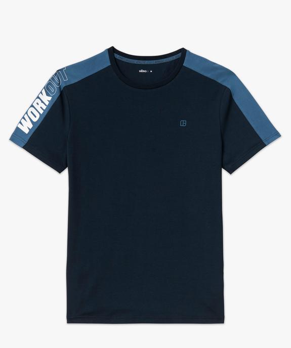 Tee-shirt manches courtes contrastantes homme vue4 - GEMO (HOMME) - GEMO