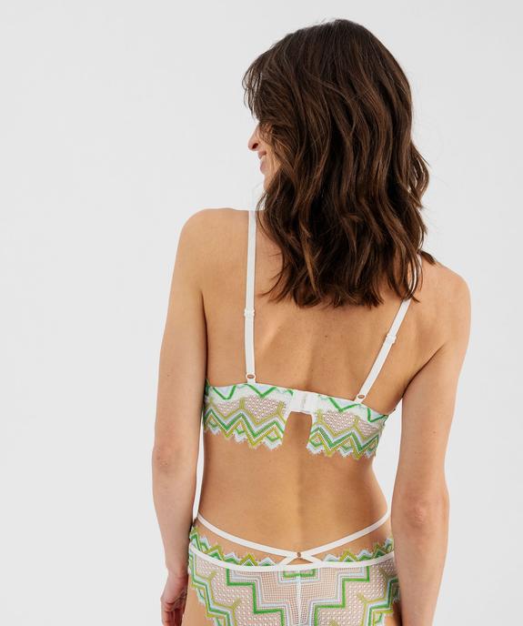 Soutien-gorge triangle en dentelle avec coussinets amovibles vue3 - GEMO(HOMWR FEM) - GEMO