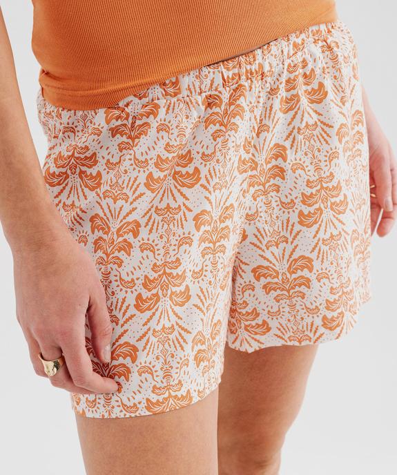 Short de pyjama en voile de coton imprimé femme vue2 - GEMO 4G FEMME - GEMO