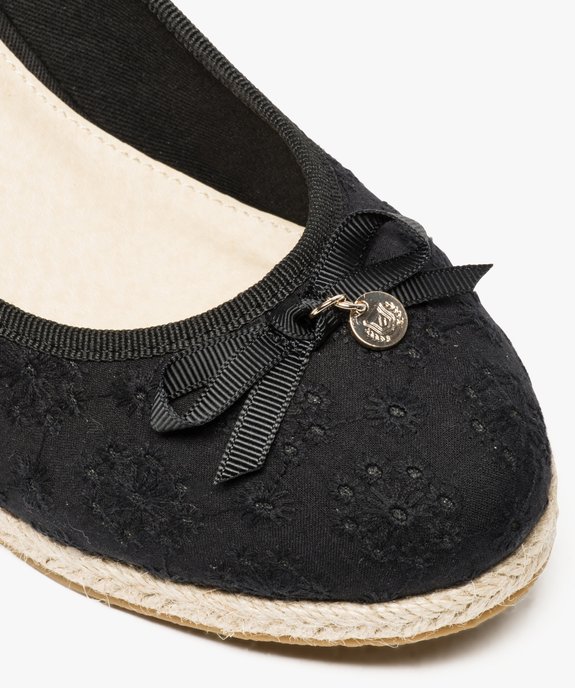 Ballerines femme en broderie anglaise à talon compensé en corde vue6 - GEMO(URBAIN) - GEMO