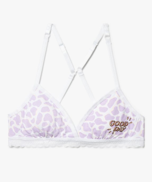 Soutien-gorge fille avec bonnets triangles et coussinets amovibles vue1 - GEMO 4G FILLE - GEMO