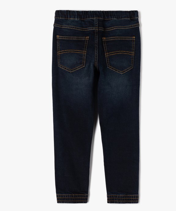 Jean garçon coupe Regular avec ceinture et bas de jambes élastiques vue3 - GEMO (ENFANT) - GEMO
