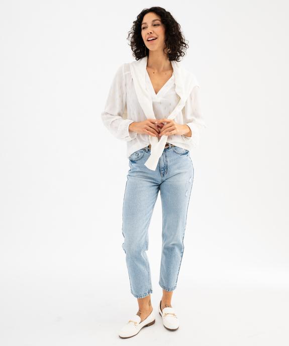 Pull col rond en maille fine femme  vue4 - GEMO 4G FEMME - GEMO