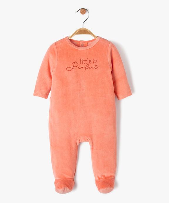Pyjama en velours à pont-dos pressionné bébé vue1 - GEMO(BB COUCHE) - GEMO