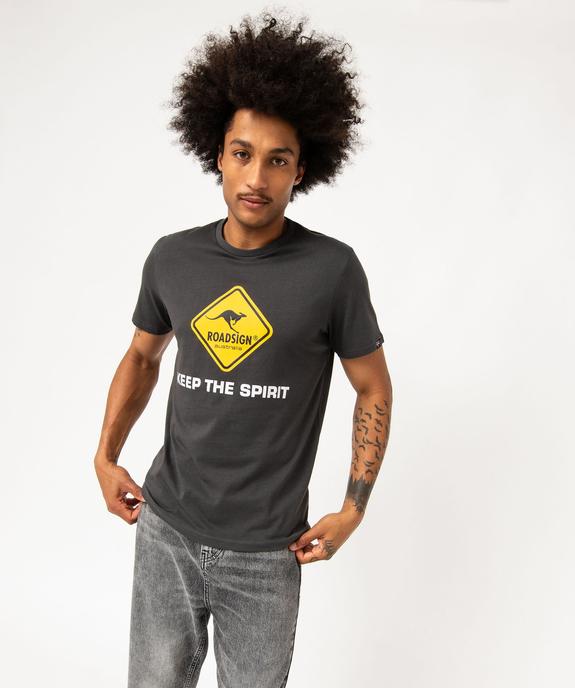 Tee-shirt manches courtes en coton imprimé homme - Roadsign vue1 - ROADSIGN D - GEMO