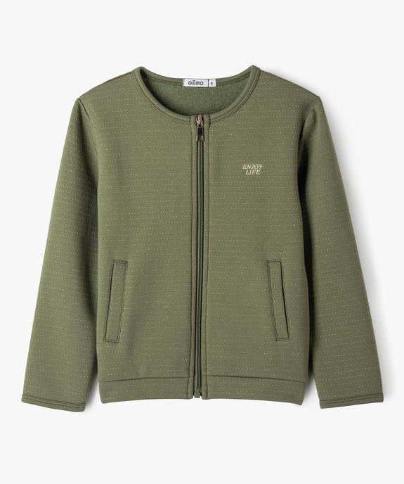 Sweat zippé à col rond avec motifs pailletés fille vue1 - GEMO (ENFANT) - GEMO