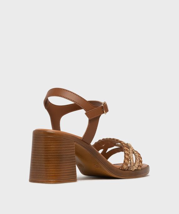 Sandales à talon avec brides tressées femme - Follow Me vue4 - FOLLOW ME - GEMO